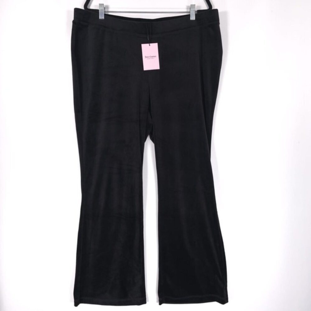 NWT Juicy Couture Black OG Big Bling Velour Track Pant 1X Plus Size Pull On Y2K - Picture 6 of 16